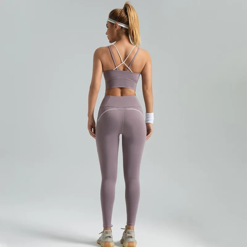 CoreStrap Yoga Kit – High Waist Cross Bra Set