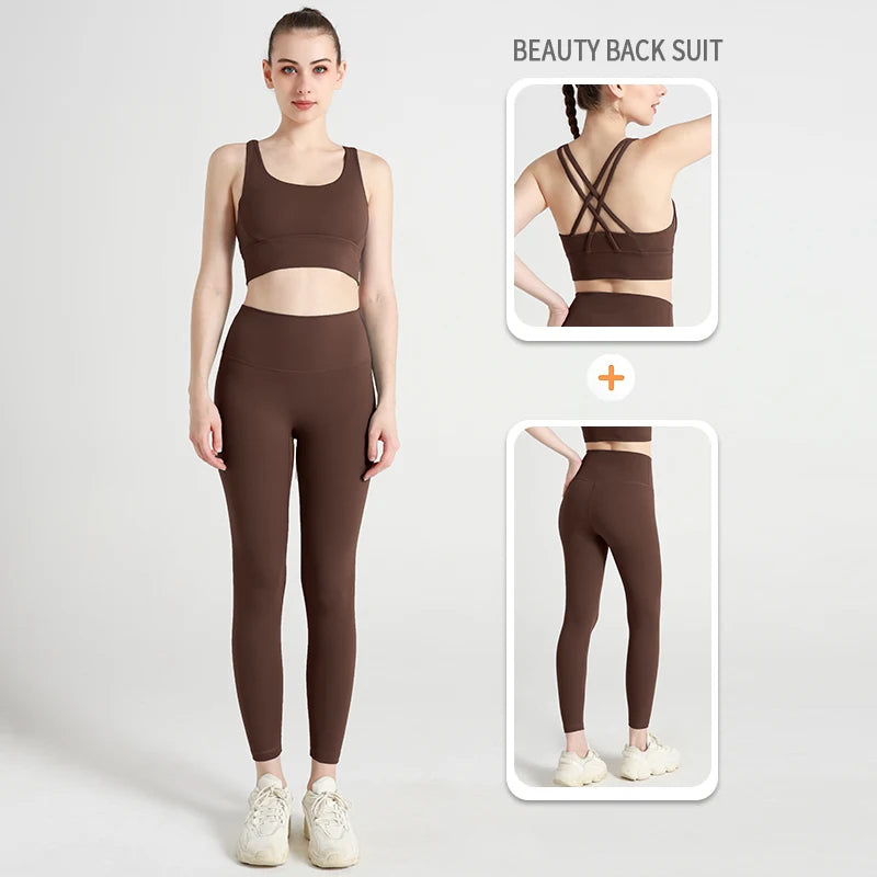 2-Piece Yoga Tracksuit — Women's Athletic Wear Sports Bra & Leggings Fitness Gym Outfit