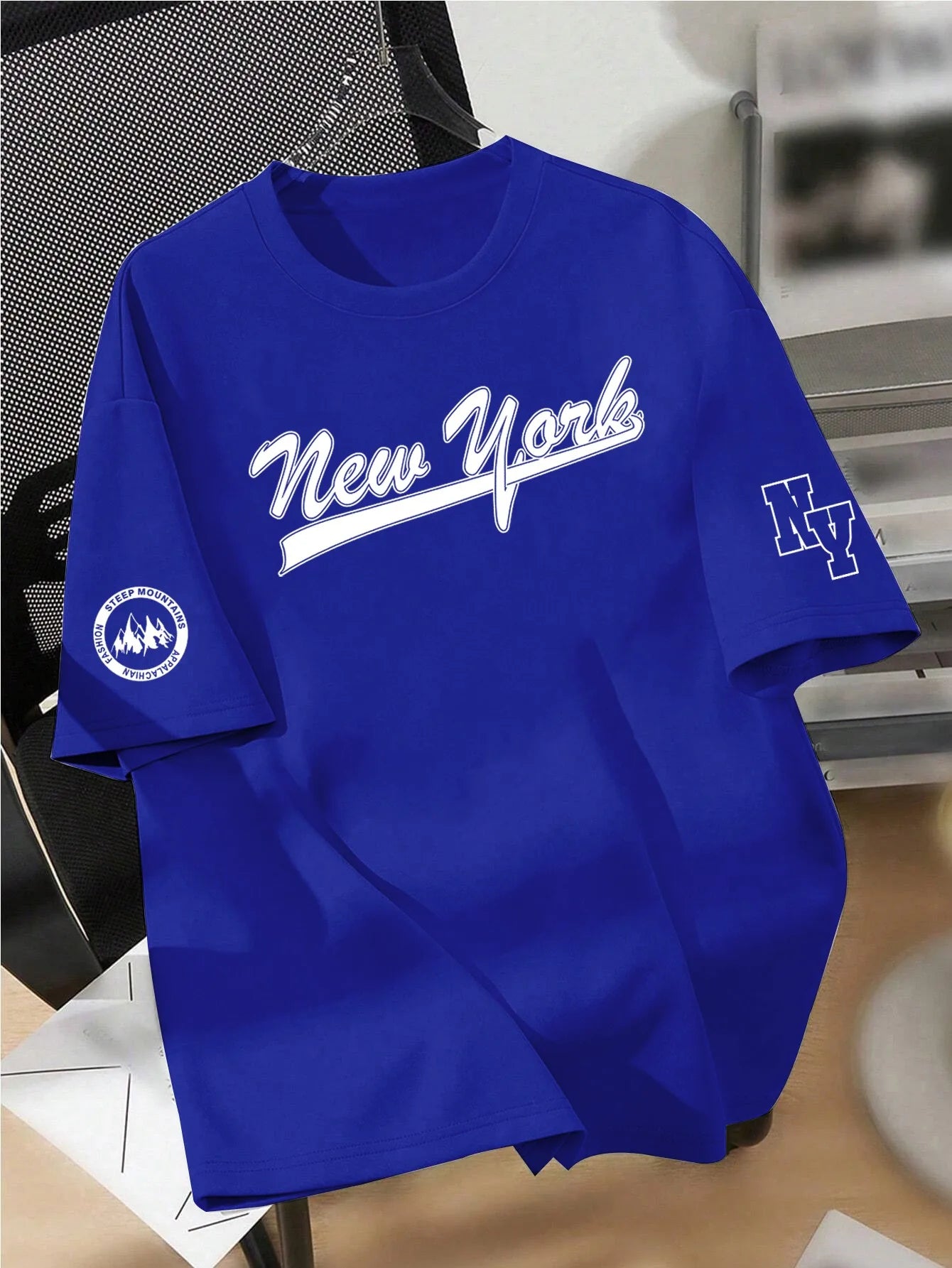 Loose Fit Cotton Tee – NYC Letter Print