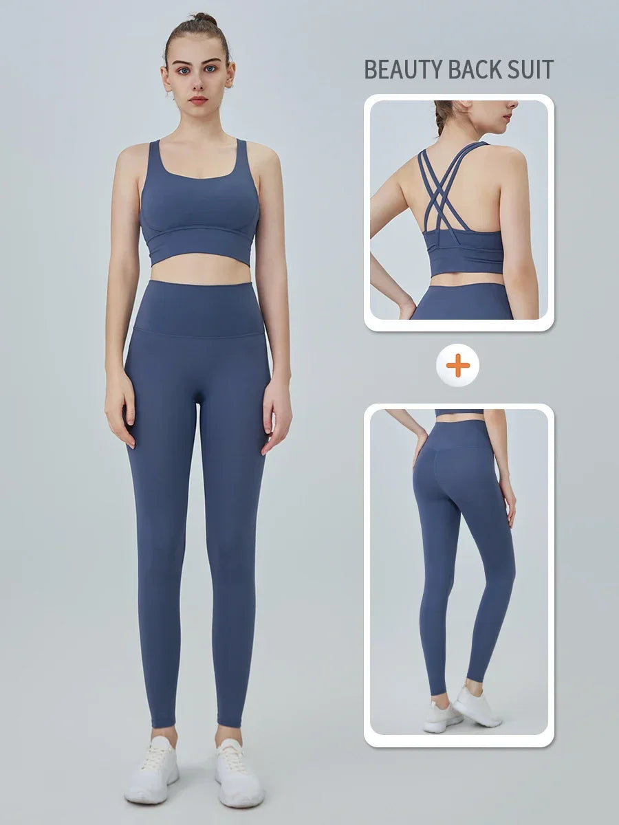 2-Piece Yoga Tracksuit — Women's Athletic Wear Sports Bra & Leggings Fitness Gym Outfit