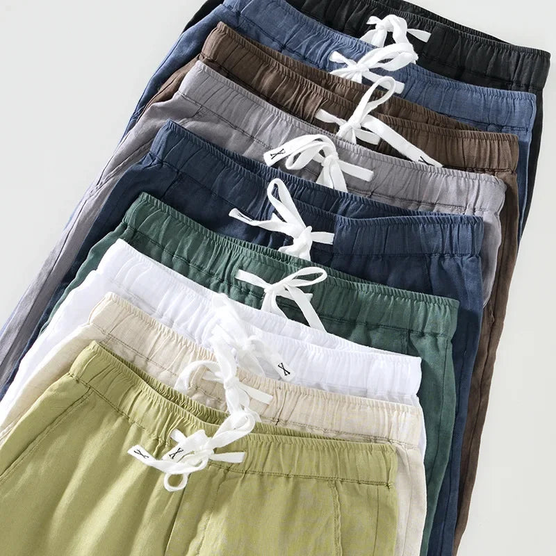 100% Linen Oversized Simple Casual Trousers