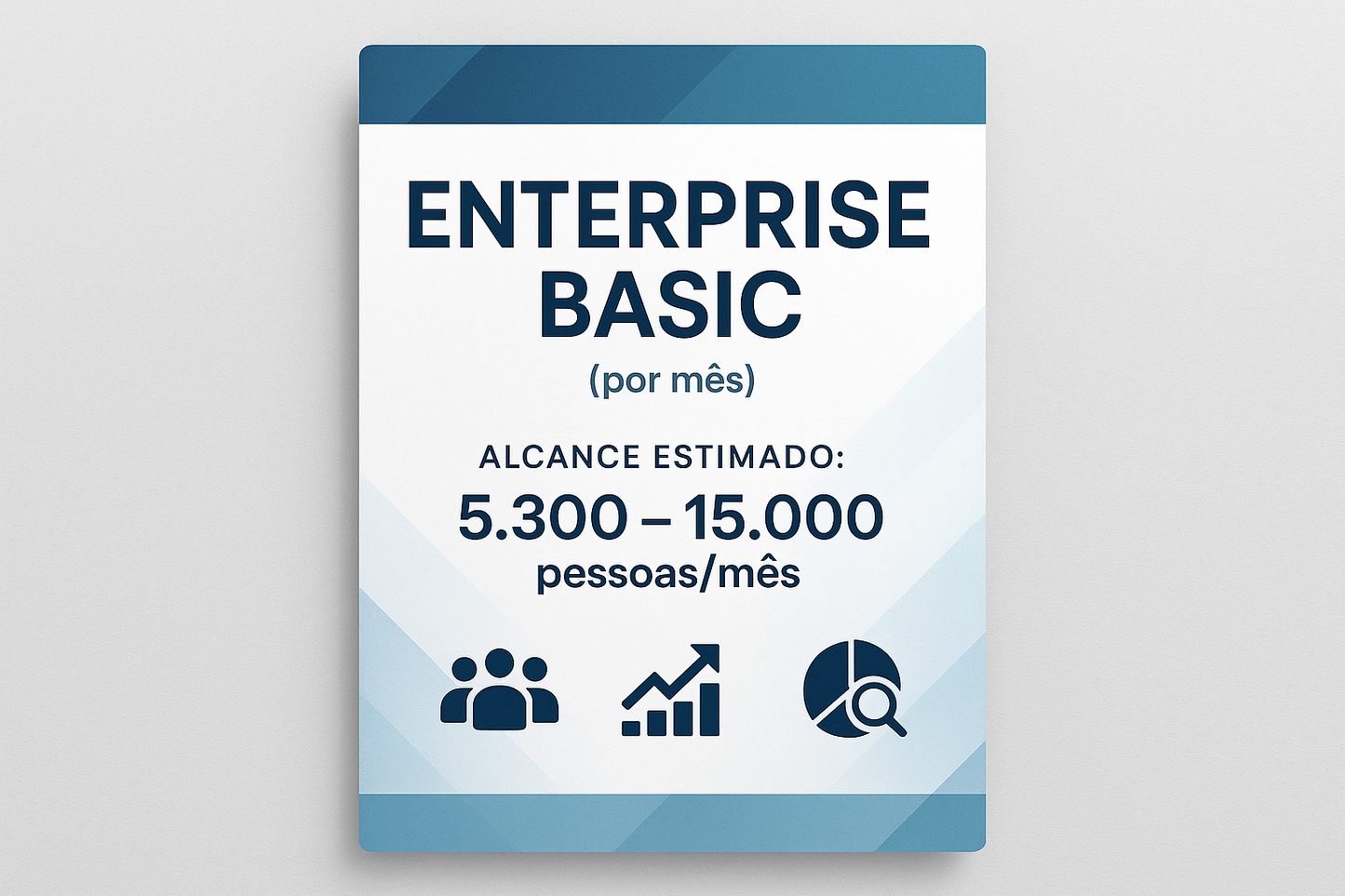 cria pacote para Enterprise Basic (por mês) | Alcance Estimado: 5,300 – 15,000 pessoas/mês