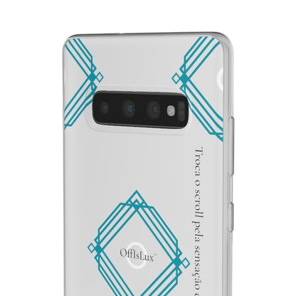 Troca o scroll pela sensação de estar presente.  -Capa Flexível Geométrica | OffIsLux™