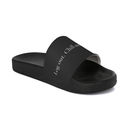 Black Edition - Log Out. Chill Out.– Slide Sandals  | OffIsLux™