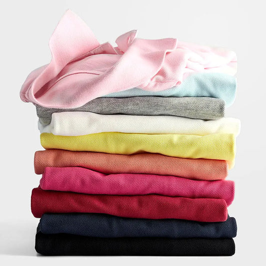 Casual Polo Tee — Slim Fit Solid Color Short Sleeve