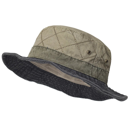 Washed Cotton Bucket Hat – Unisex Panama Style Outdoor Fishing Hat