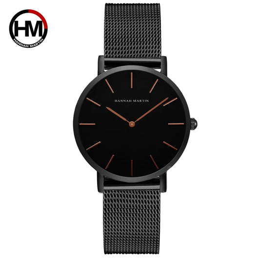All Black Steel Strap Watch – Urban Sporty Look