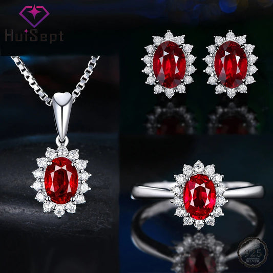 Sapphire Pendant Set – Oval Zircon Shine