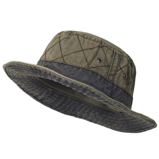 Washed Cotton Bucket Hat – Unisex Panama Style Outdoor Fishing Hat