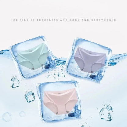 Ice Silk Seamless Panties – Plus Size, Lightweight – 10-Pack