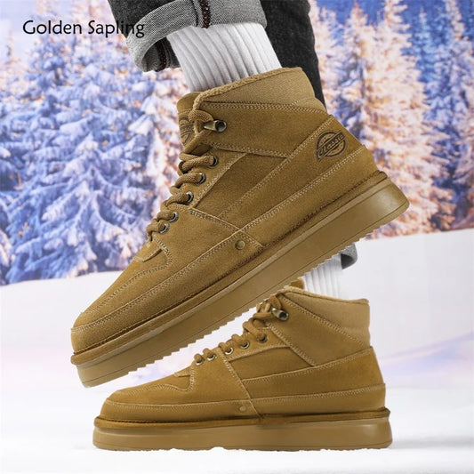 Classic Leather Winter Boots — Casual Outdoor Style with Rugged Comfort