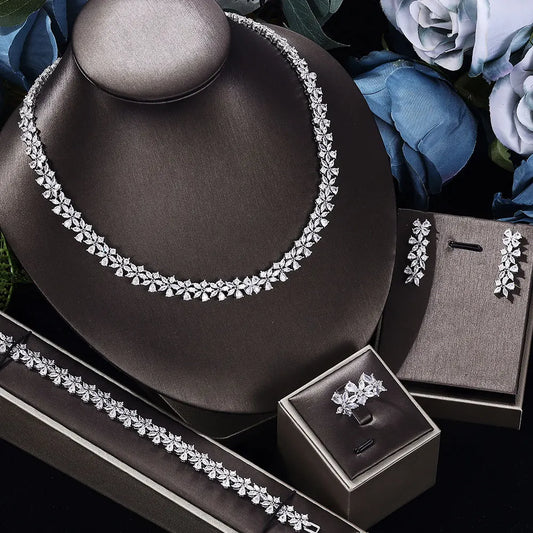 Dubai Bridal Crystal Set – 4-Piece Glamorous Shine
