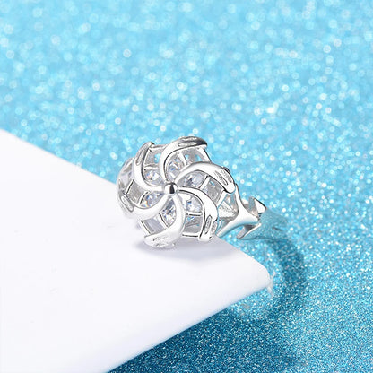 Silver Wedding Band – Galadriel Nenya Windmill Design for Couples