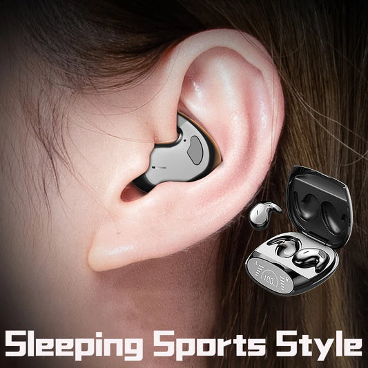 SK Ultra-Thin Sleep Bluetooth Headphones 5.3 – Earbuds Invisíveis, Resistentes à Água e Confortáveis para Dormir