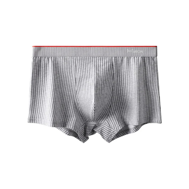 Organic Cotton Boxer Shorts – 3/4-Pack Striped Antibacterial Seamless Underpants (Up to 5XL)