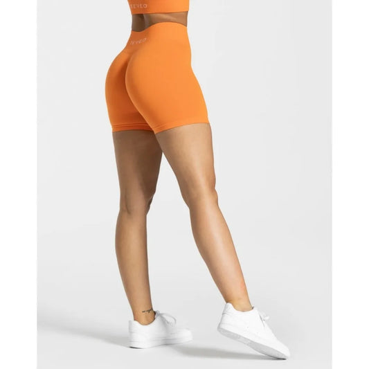 Yellow Seamless Scrunch Gym Shorts — High Waist Stretch Workout Activewear