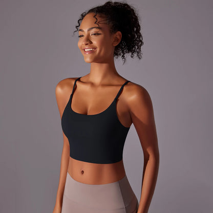 Breathable Sports Bra — Quick-Dry Nylon Seamless Yoga Vest