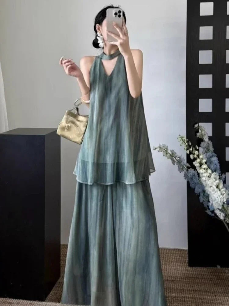 Korean Style Maxi Skirt Set – Festival Two Piece Outfit
