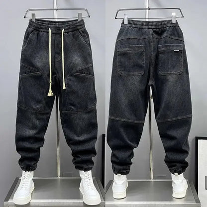 Black Cargo Jeans – Baggy Streetwear Harem Pants