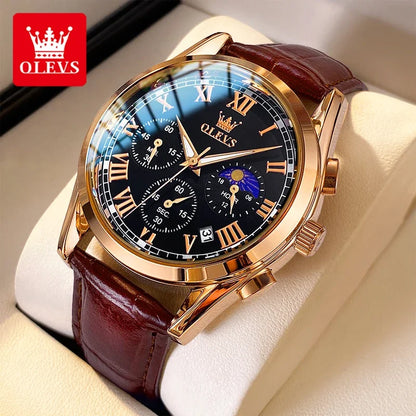 Multifunction Quartz Watch – Stainless Steel, Luminous, Waterproof Design