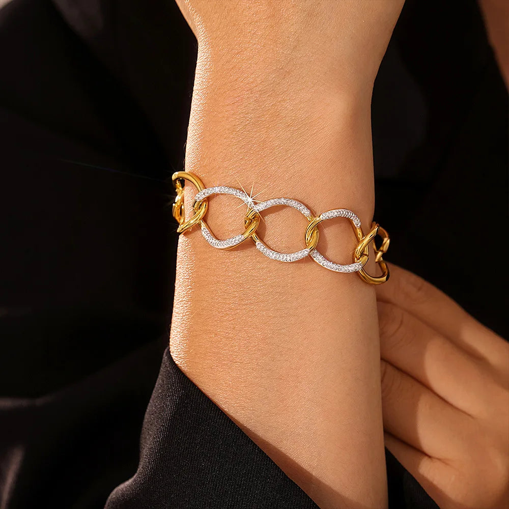 Chain Link Bangle – Gold Stainless Steel Bracelet for Women
