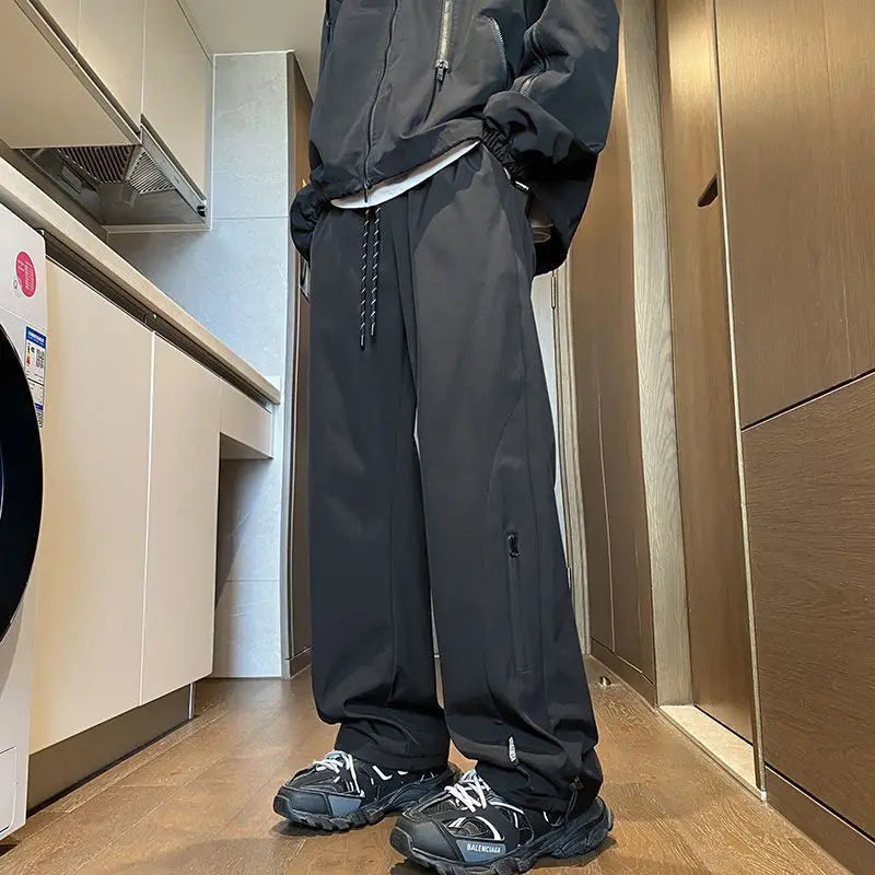 Oversized Waterproof Cargo Joggers with Zipper