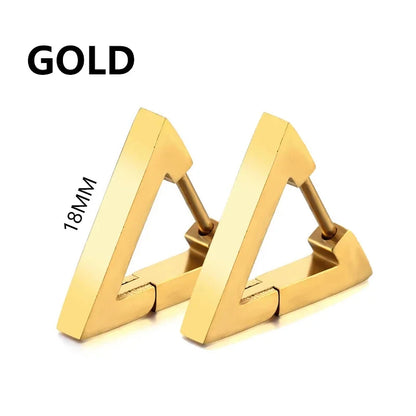 Geometric Triangle Stud Earrings – Punk Rock Style for Unisex