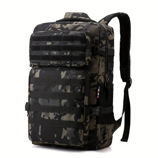 TactiCam Outdoor Backpack – Camouflage Multi-Layer Hiking Gear Bag