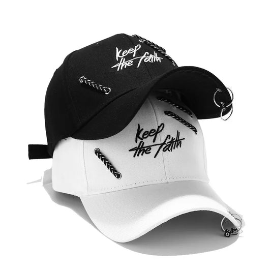 “Keep The Faith” Ring Chain Dad Hat | Hip Hop Cotton Sun Hat – Unisex