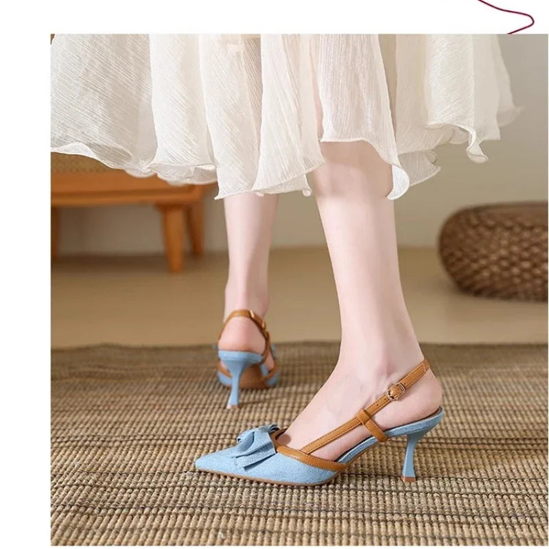 Viva | Pointed Heel Velvet Sandals – Suede Stiletto Fashion Shoes