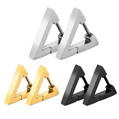 Geometric Triangle Stud Earrings – Punk Rock Style for Unisex