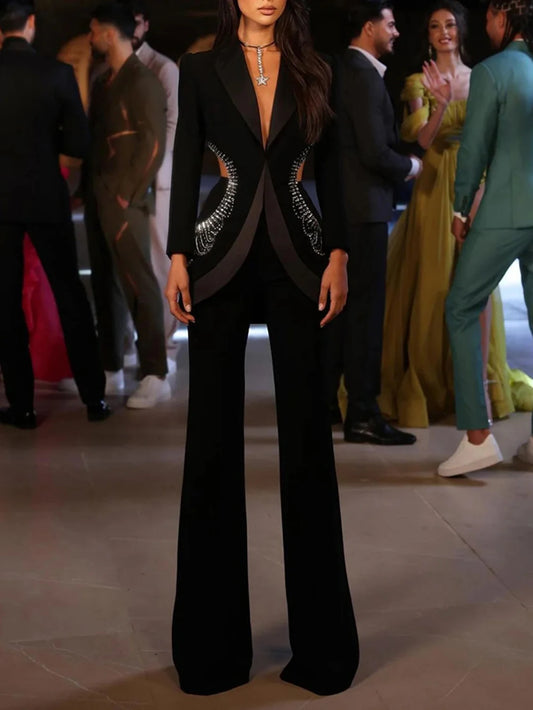 Diamond Blazer & Pants Designer Set
