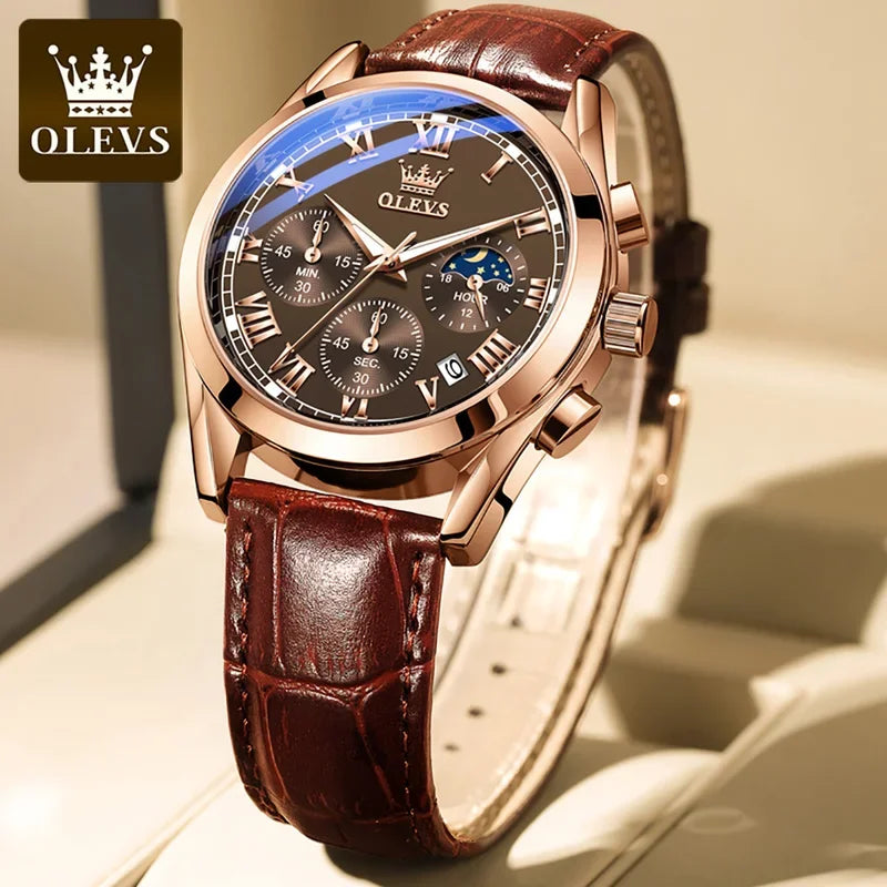 Multifunction Quartz Watch – Stainless Steel, Luminous, Waterproof Design