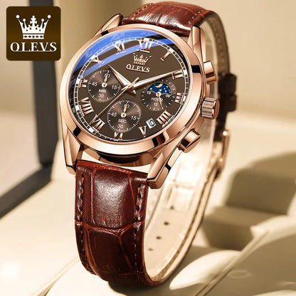 Multifunction Quartz Watch – Stainless Steel, Luminous, Waterproof Design