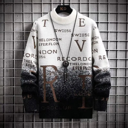 English Print Korean Fit Sweater