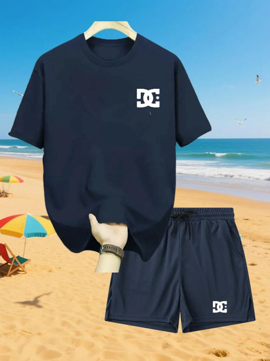 Breathable Short Sleeve Tee & Shorts Jogging Set