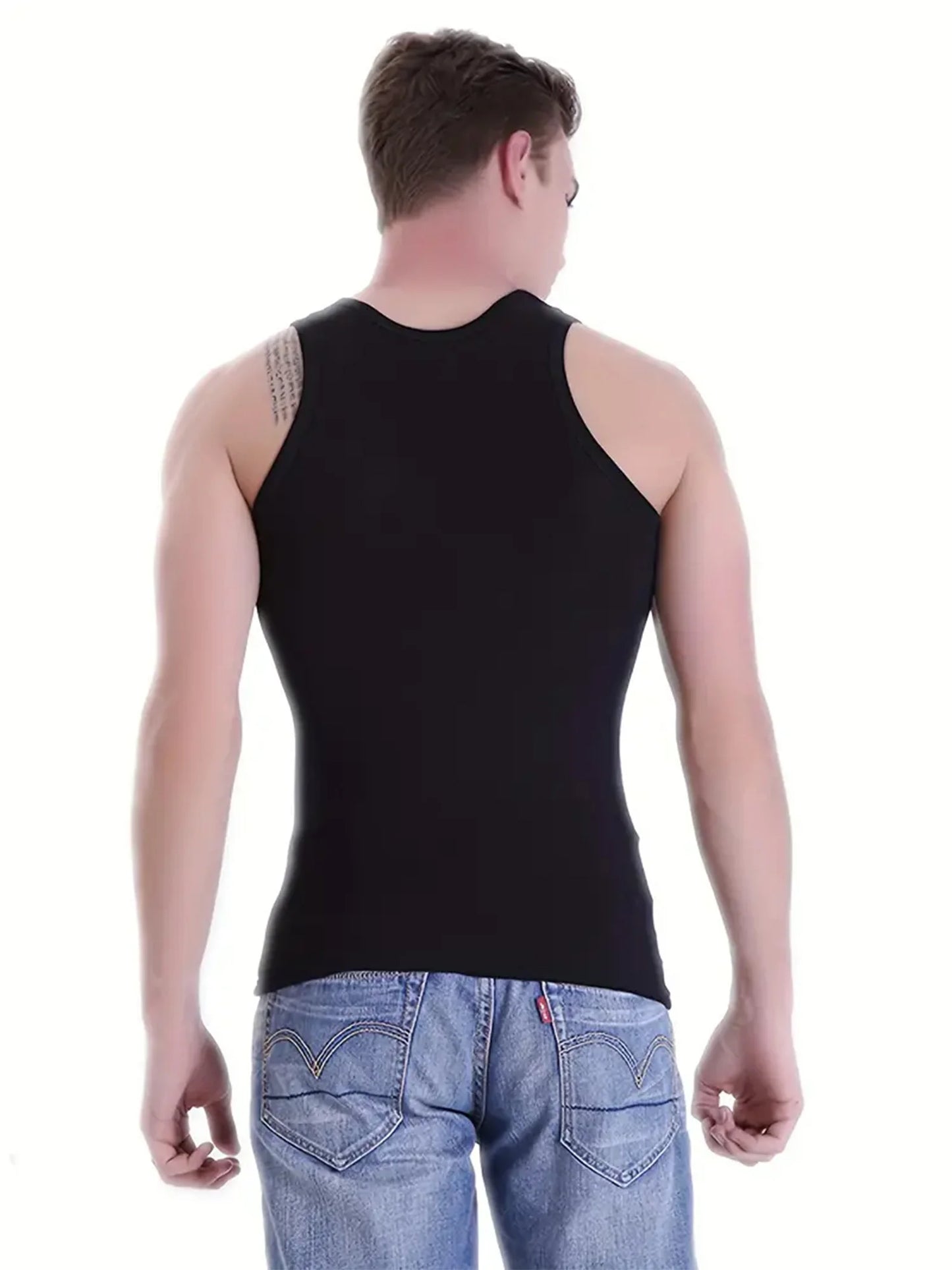 Essential Black Sports Vest – 5-Pack Breathable Fit