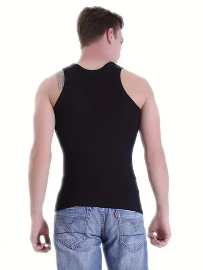 Essential Black Sports Vest – 5-Pack Breathable Fit