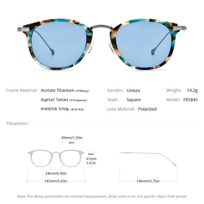 FONEX Acetate Titanium Polarized Sunglasses – Vintage Round Unisex Design