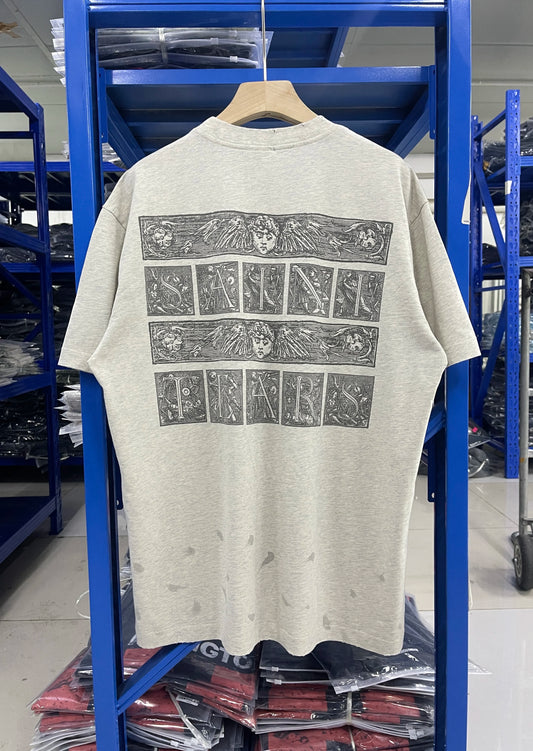Washed Graffiti Cotton Tee – Relaxed Silhouette