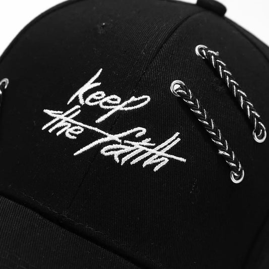 “Keep The Faith” Ring Chain Dad Hat | Hip Hop Cotton Sun Hat – Unisex