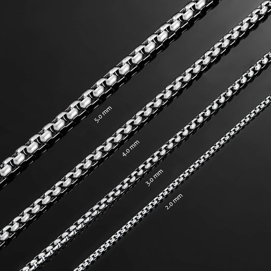 Curb Chain Necklace – Stainless Steel, 2mm to 6mm Width