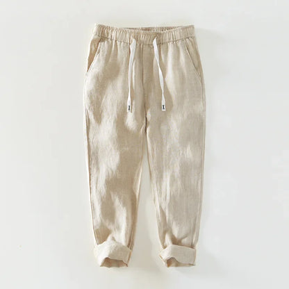 100% Linen Oversized Simple Casual Trousers