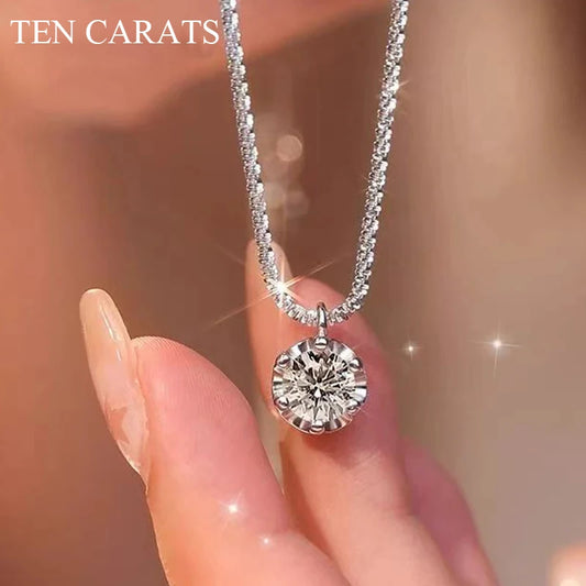 Moissanite Pendant Necklace – GRA Certified 925 Sterling Silver
