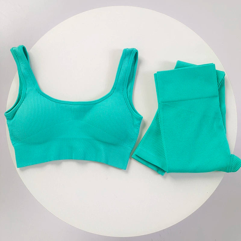 AirKnit Sweat Set – Breathable Ribbed Yoga Suit