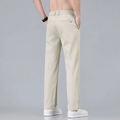 Classic Solid Color Cotton Casual Pants – Slim Fit