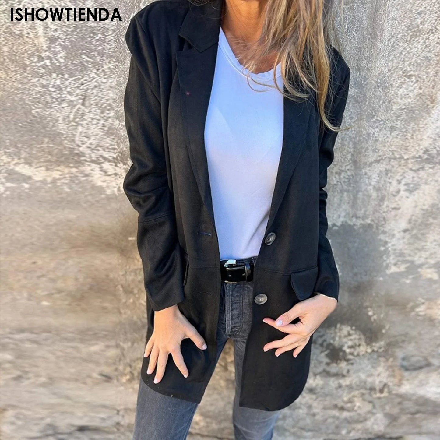 Solid Blazer Overcoat