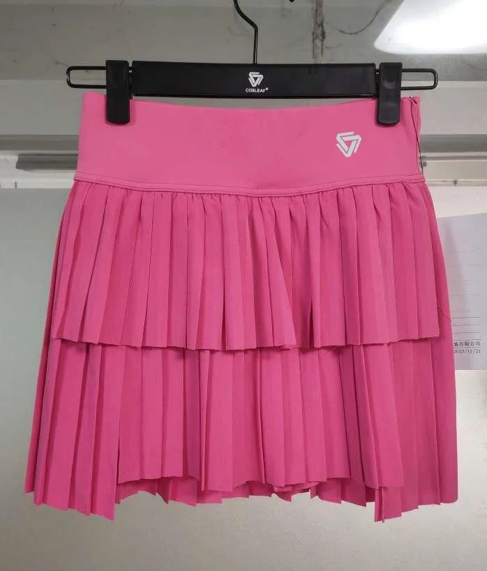 High Waist Double-Layer Pleated Skort — Athletic Golf & Tennis Workout