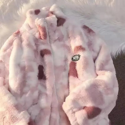 Tie-Dye Lamb Fleece Jacket