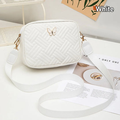PU Leather Crossbody Bag | Butterfly Tags Solid Color